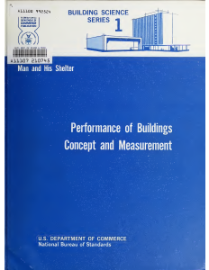 Performance of Buildings Concept and Measurement – NBS – September 1968