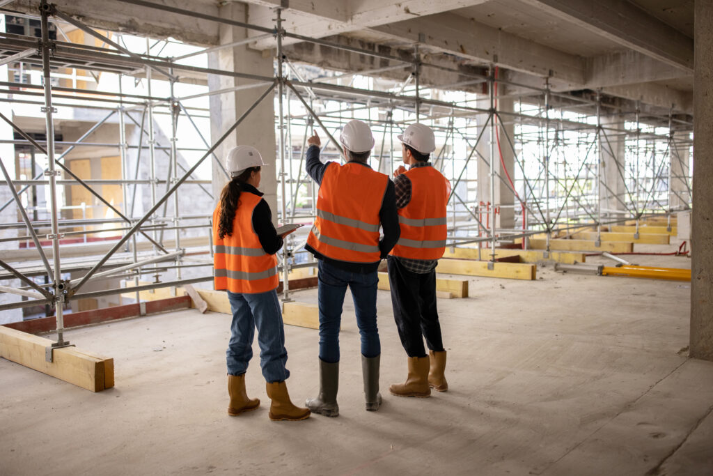 Building code enforcement on a construction site