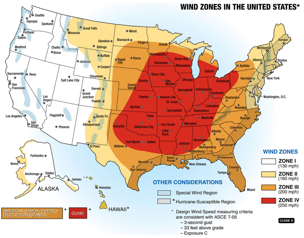 Wind Zones in The United States